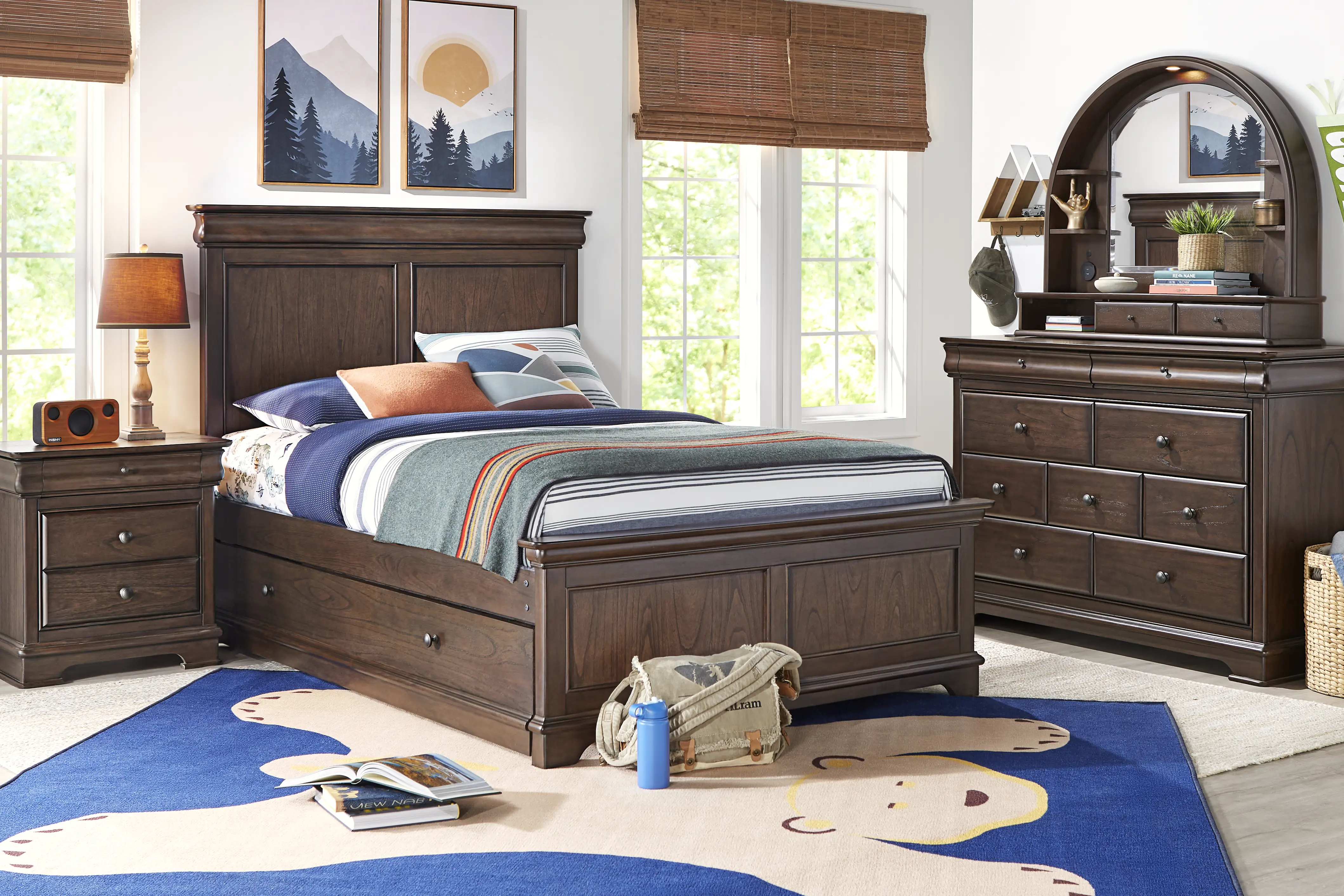 Kids Oberon Chocolate Full Panel Bedroom - Thumbnail - Image 1