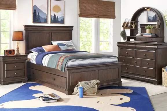 Kids Oberon Chocolate Full Panel Bedroom