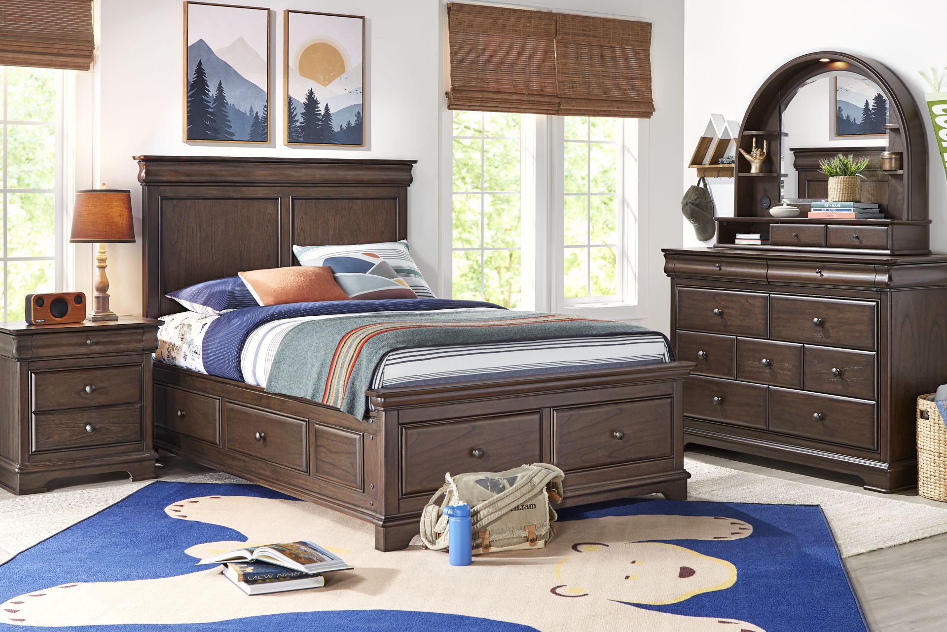 Kids Oberon Chocolate Full Storage Bedroom - Image 1