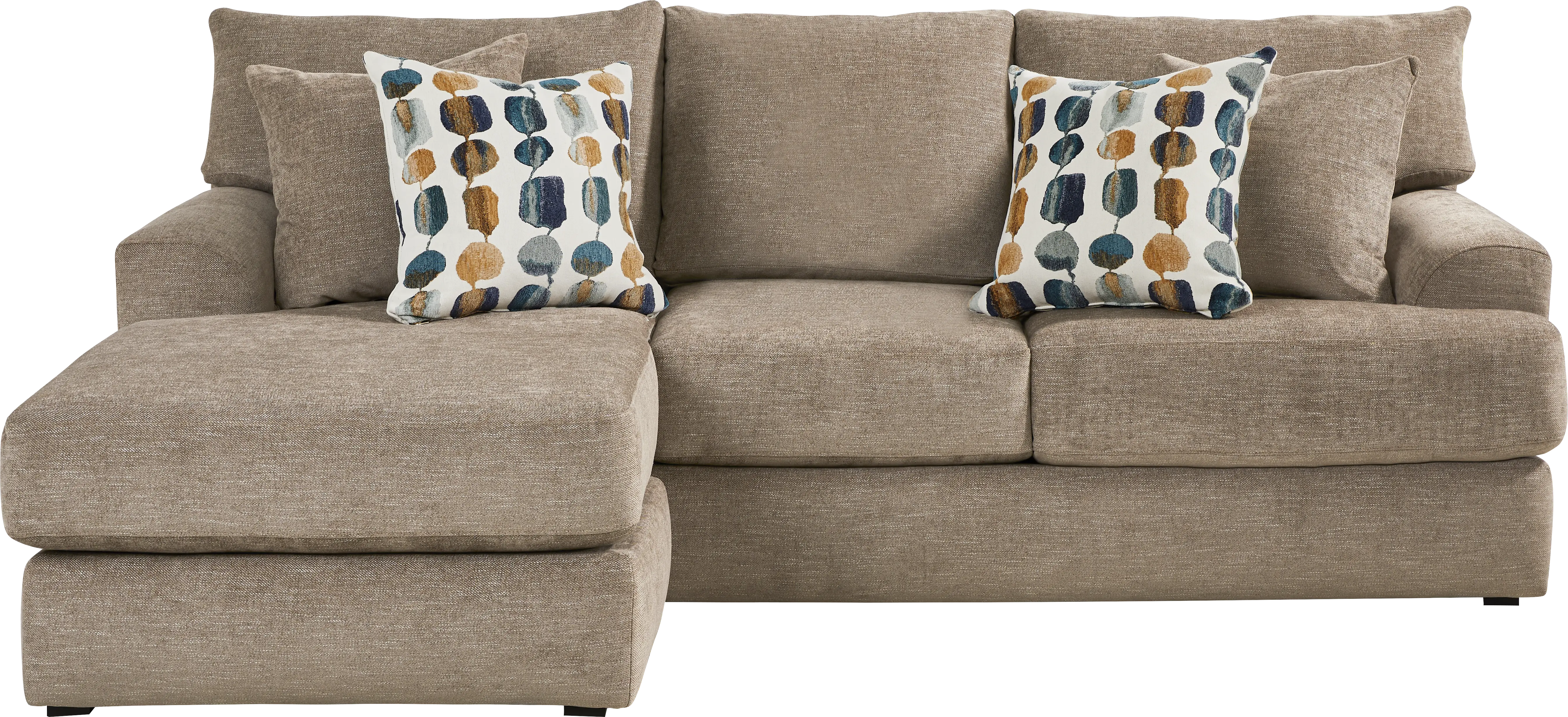 Fallbrook Brown 2 Pc Sofa Chaise - Thumbnail - Image 1