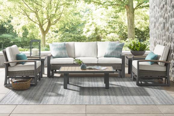 Randolph Gray Outdoor Glider Club Chair