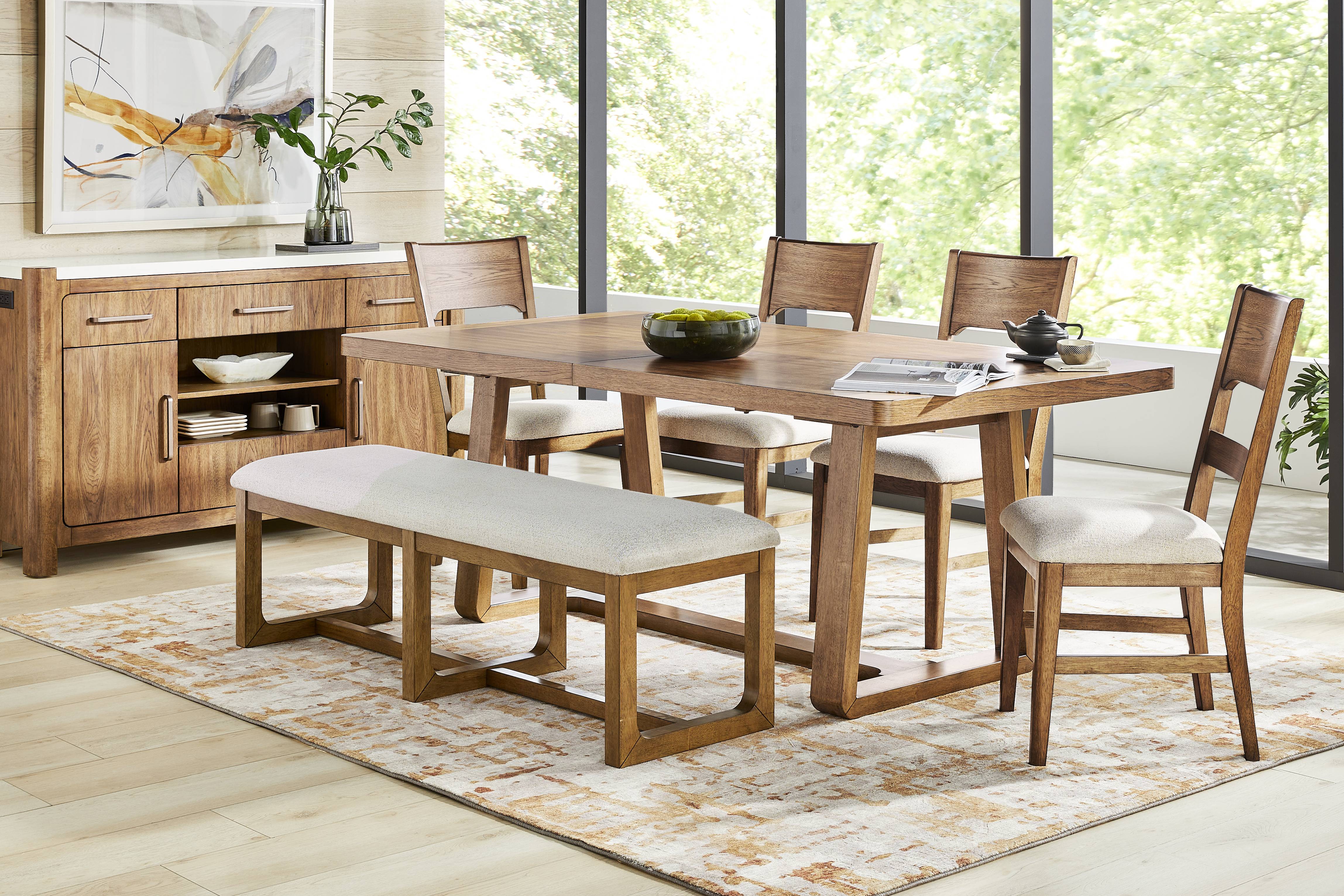 Holden Brown 6 Pc Dining Room with Bench - Thumbnail - Image 1