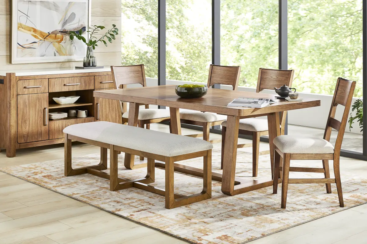 Holden Brown 6 Pc Dining Room with Bench