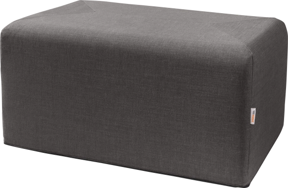 Edunci Black Large Rectangular Ottoman
