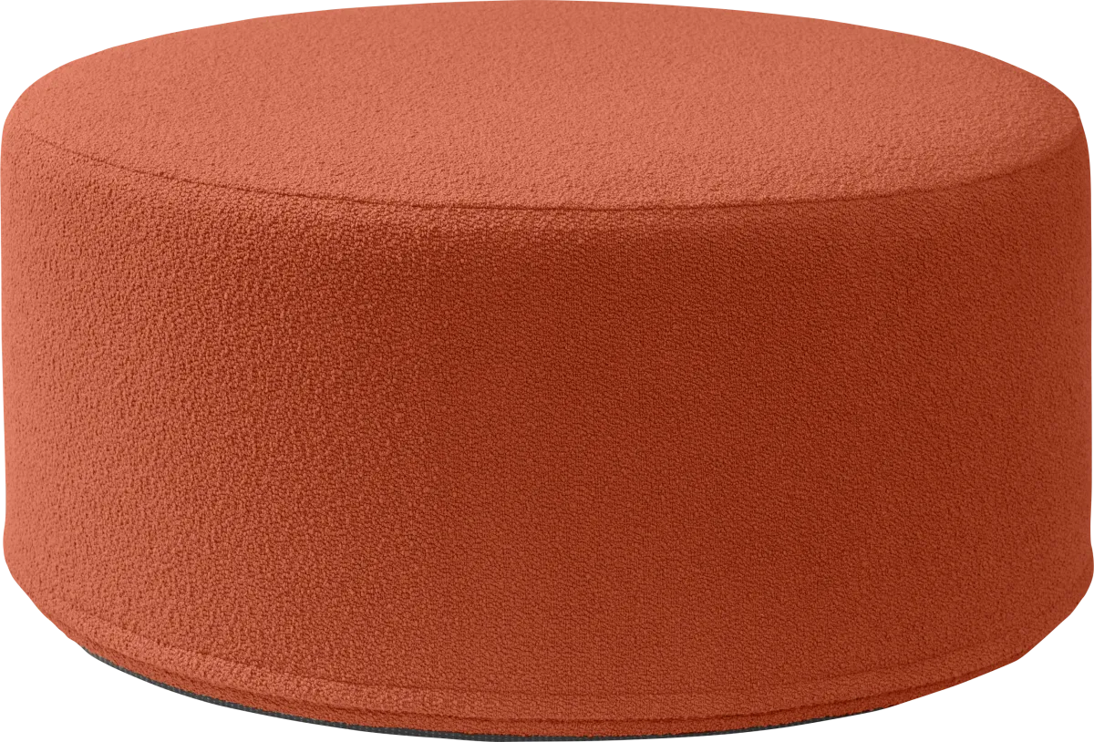 Bevina II Terracotta Orange Polyester Fabric Ottoman | Rooms to Go