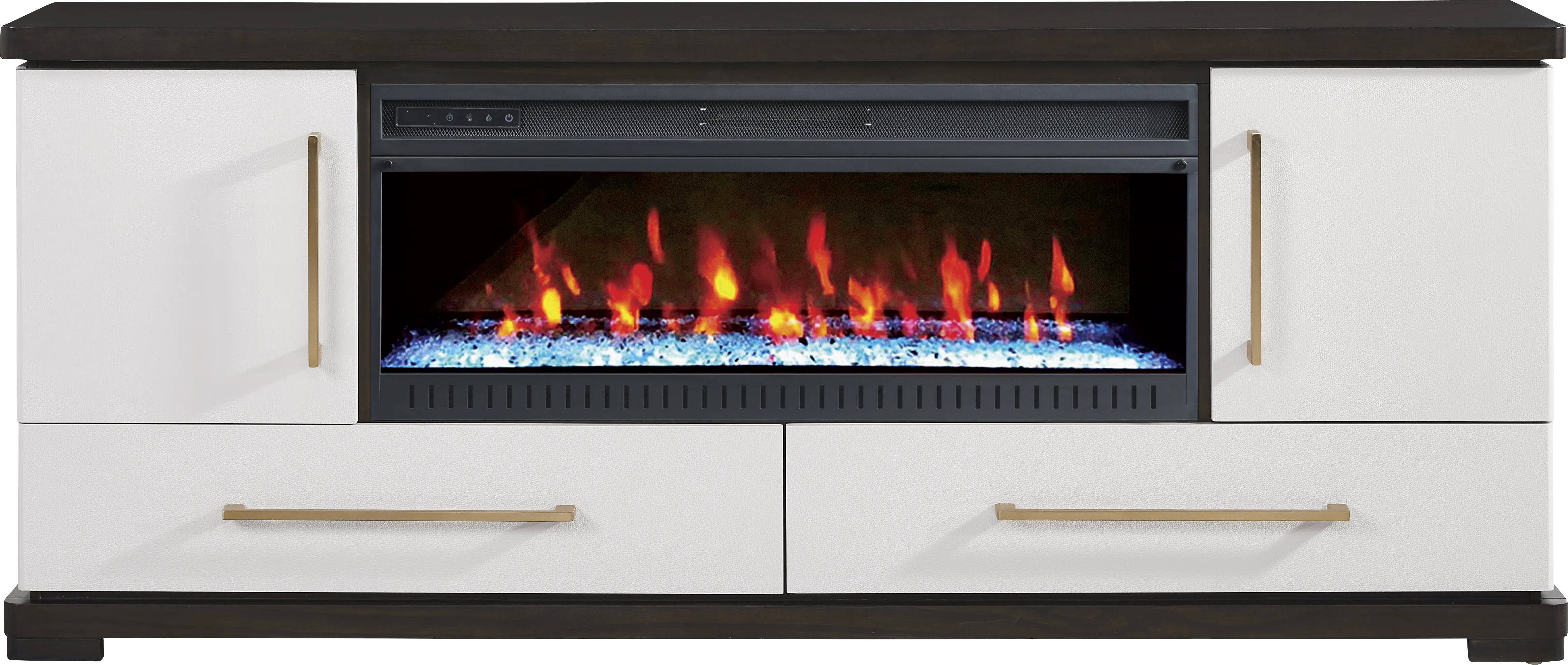 Elko Falls White 80 in. Console with Electric Fireplace - Thumbnail - Image 1