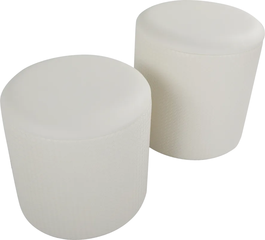 Clarinth Cream Ottoman, Set of 2