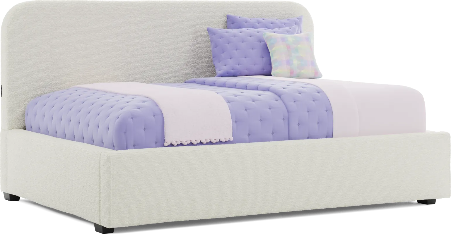 Kids Souxsie White Full Upholstered Lounge Bed