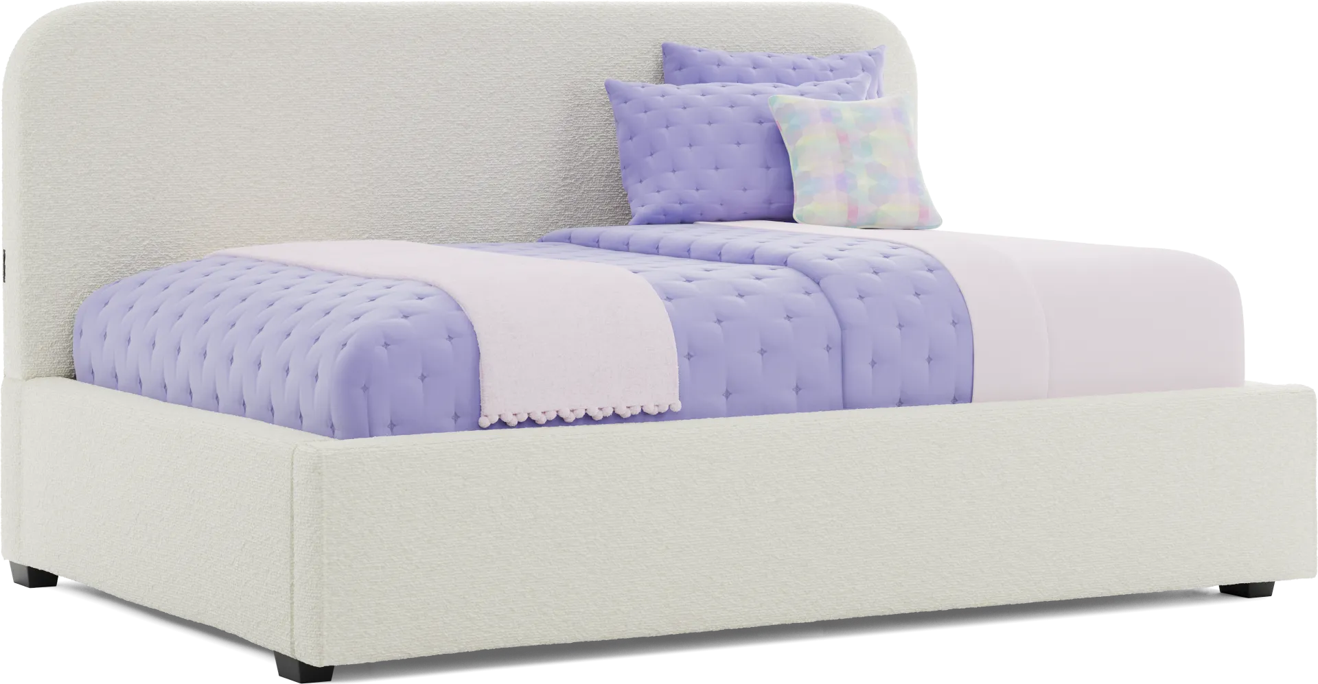Kids Souxsie White Full Upholstered Lounge Bed - Image 1