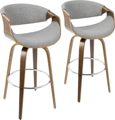 Walincia Gray Barstool, Set of 2