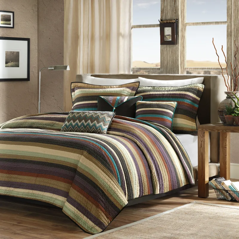 Lynhuber Beige 6 Pc Full/Queen Coverlet Set