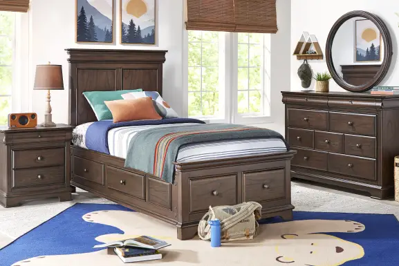 Kids Oberon Chocolate Twin Storage Bedroom