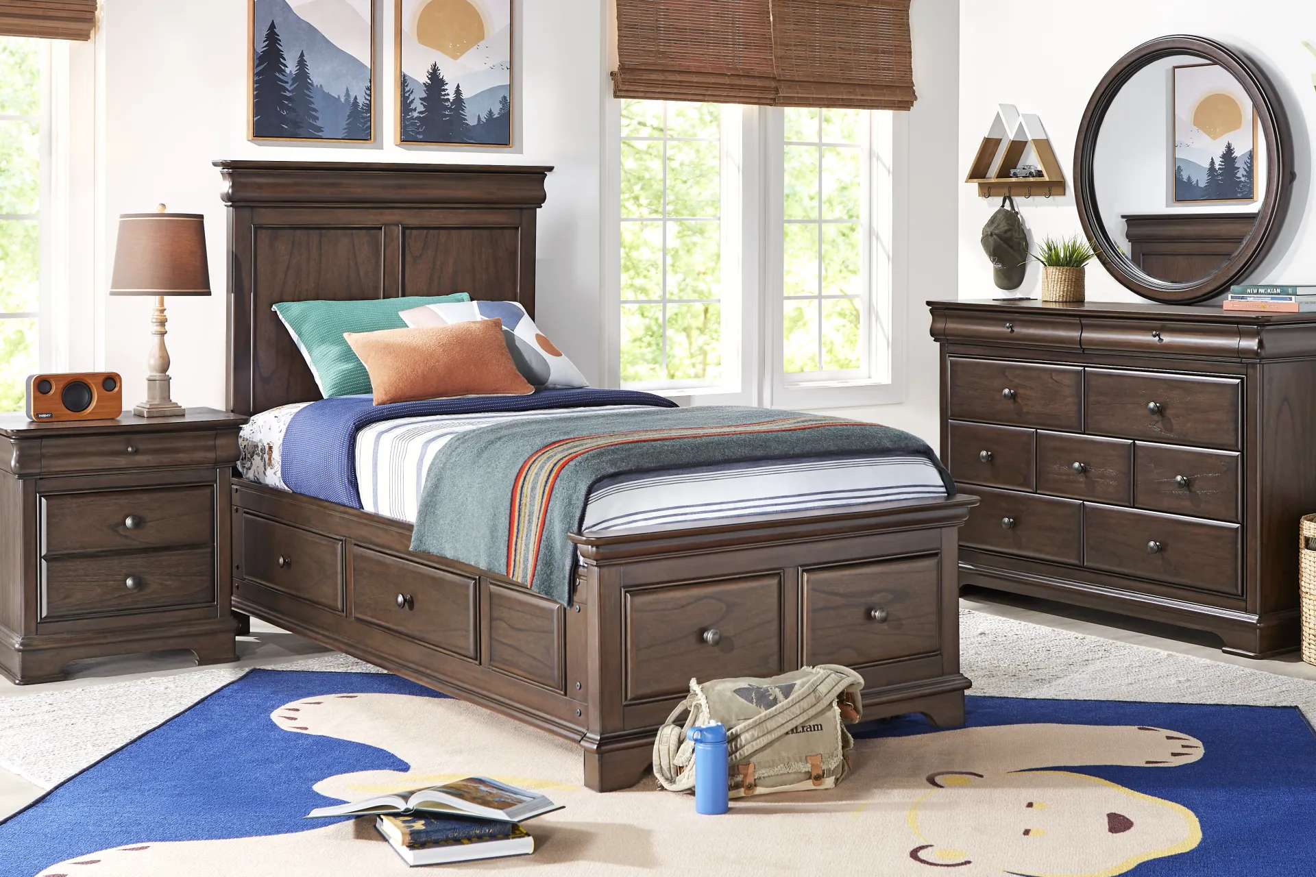 Kids Oberon Chocolate Twin Storage Bed - Image 2