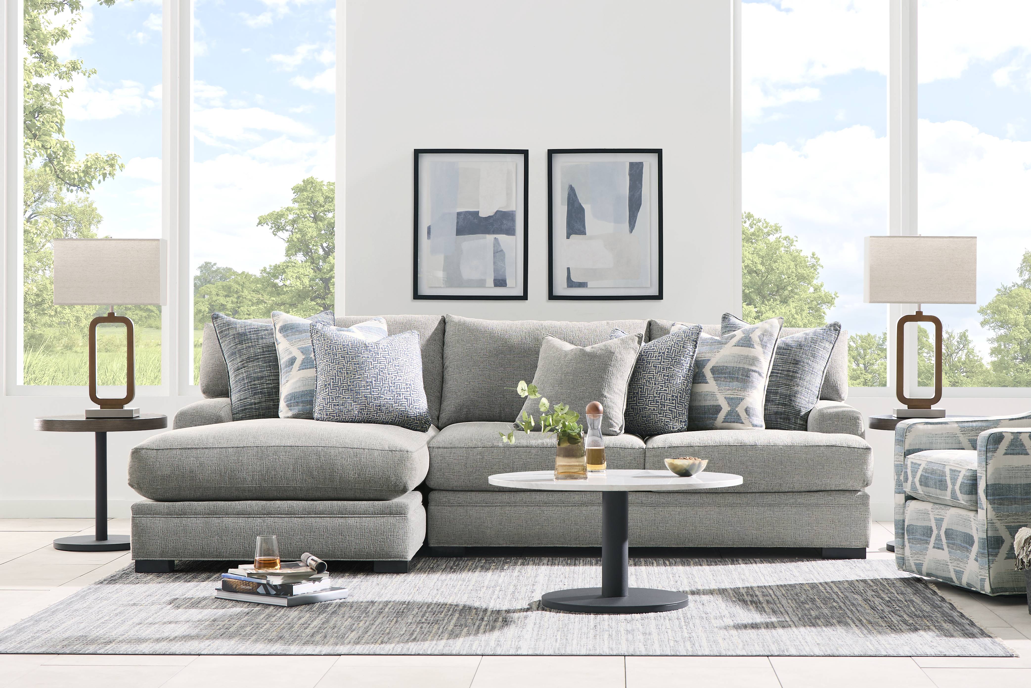 Bedford Park Gray 2 Pc Sectional with Chaise - Thumbnail - Image 2