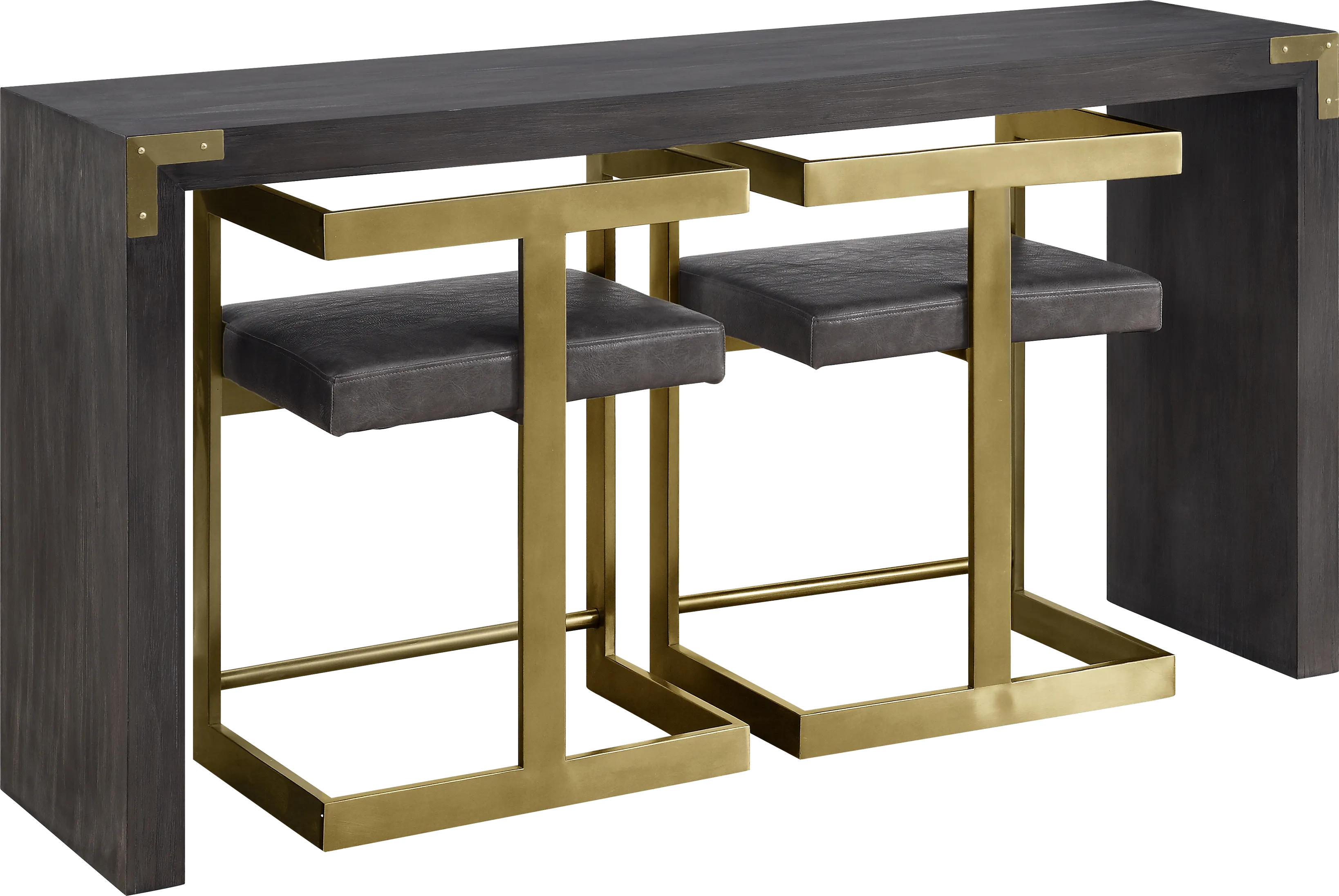 Stagner Gray Console Table With 2 Stools - Thumbnail - Image 1