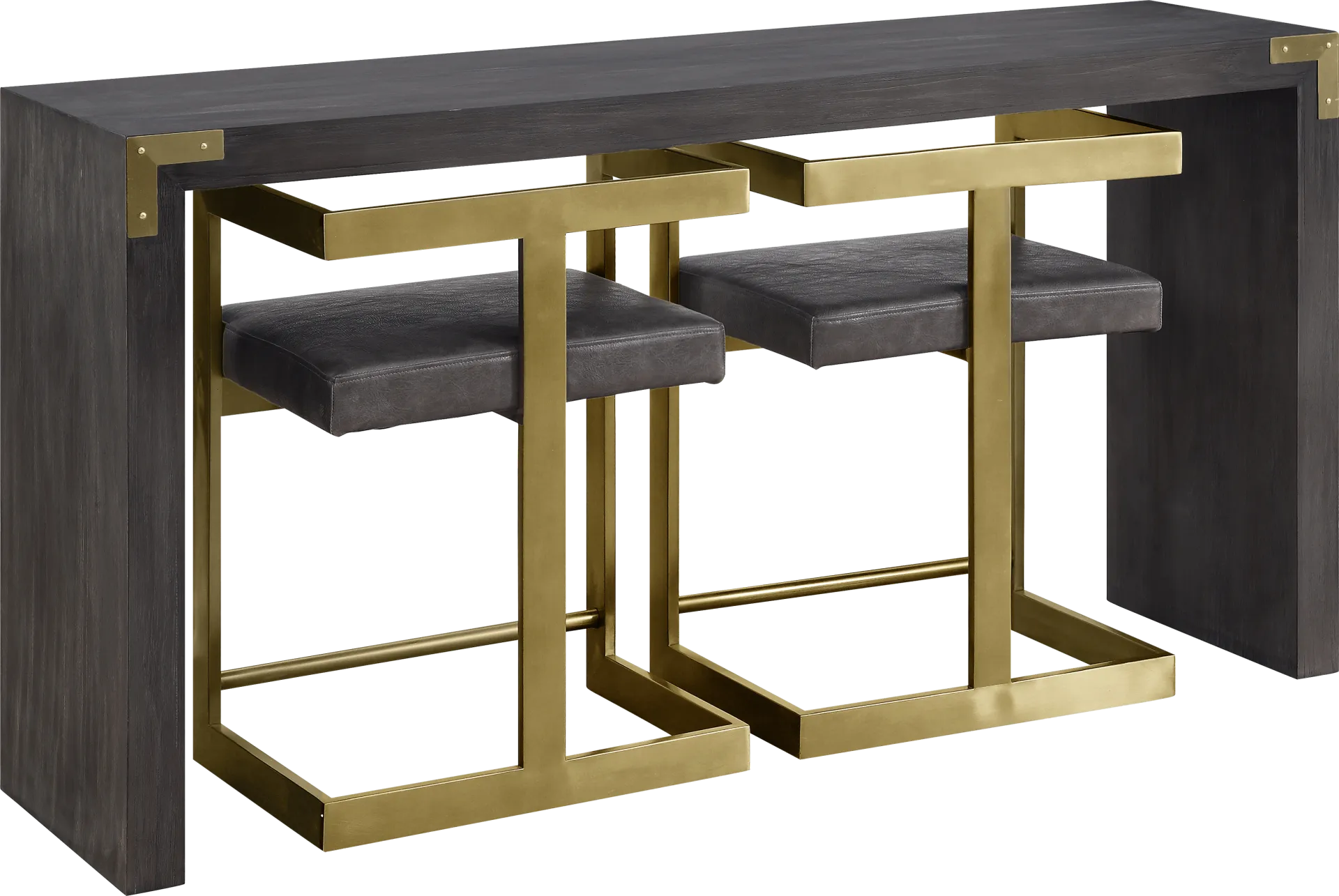 Stagner Gray Console Table With 2 Stools - Image 1