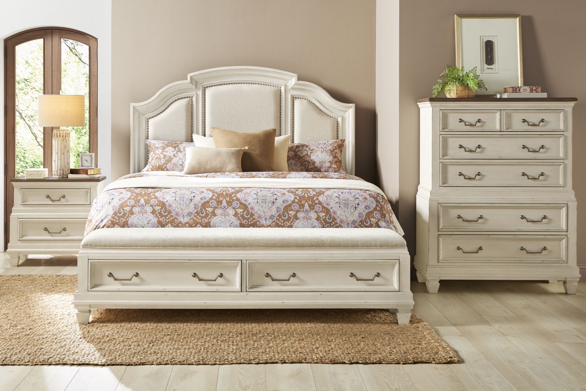 Provence White 5 Pc Queen Storage Bedroom - Image 1