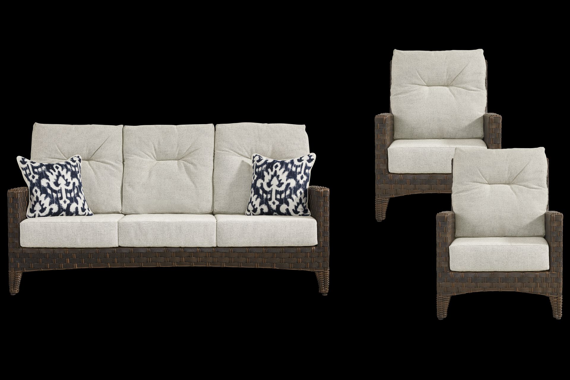 Mantra Brown Outdoor Club Chair with Ash Cushions - Image 2