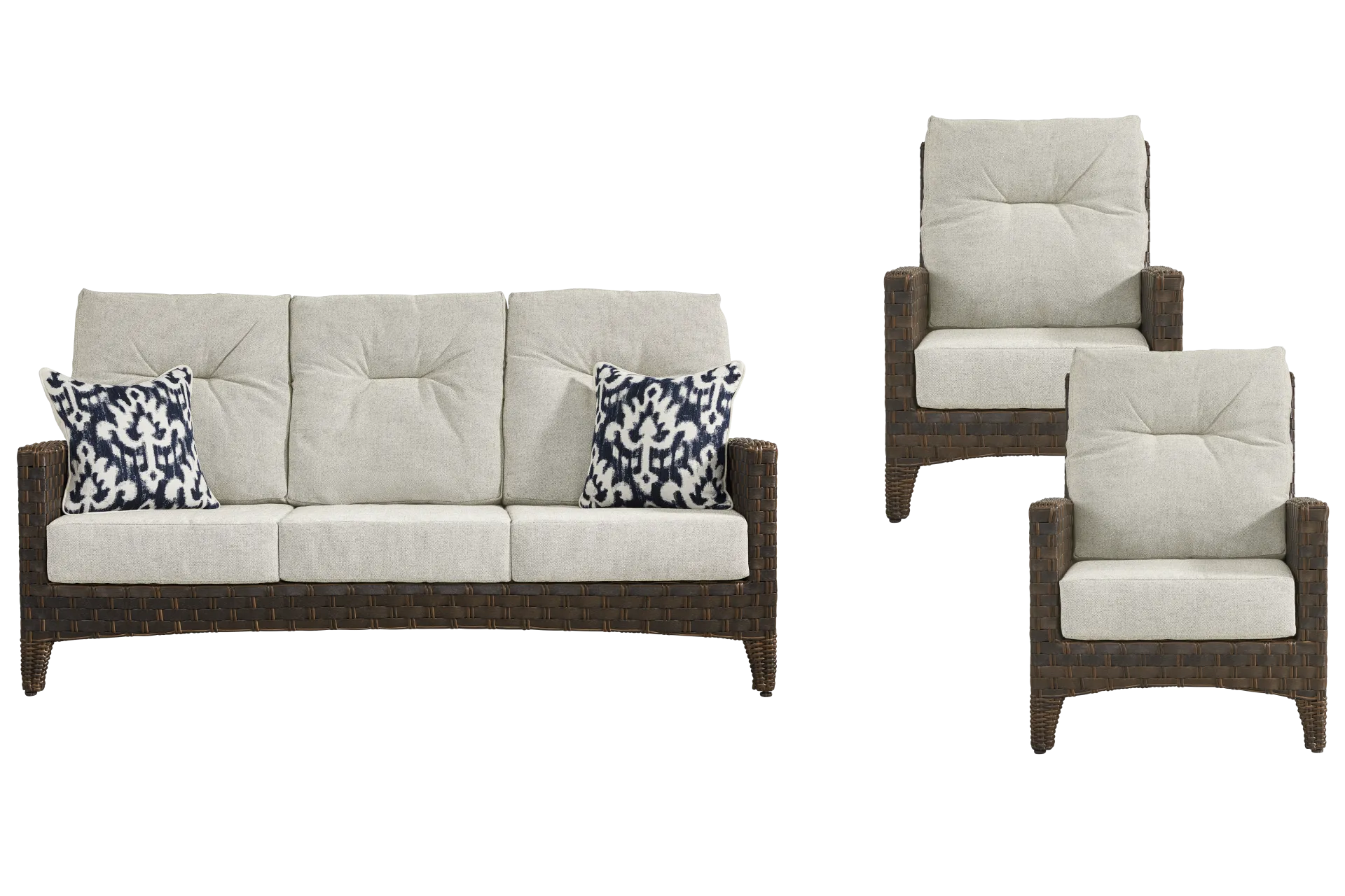 Mantra Brown Outdoor Club Chair with Ash Cushions - Image 1