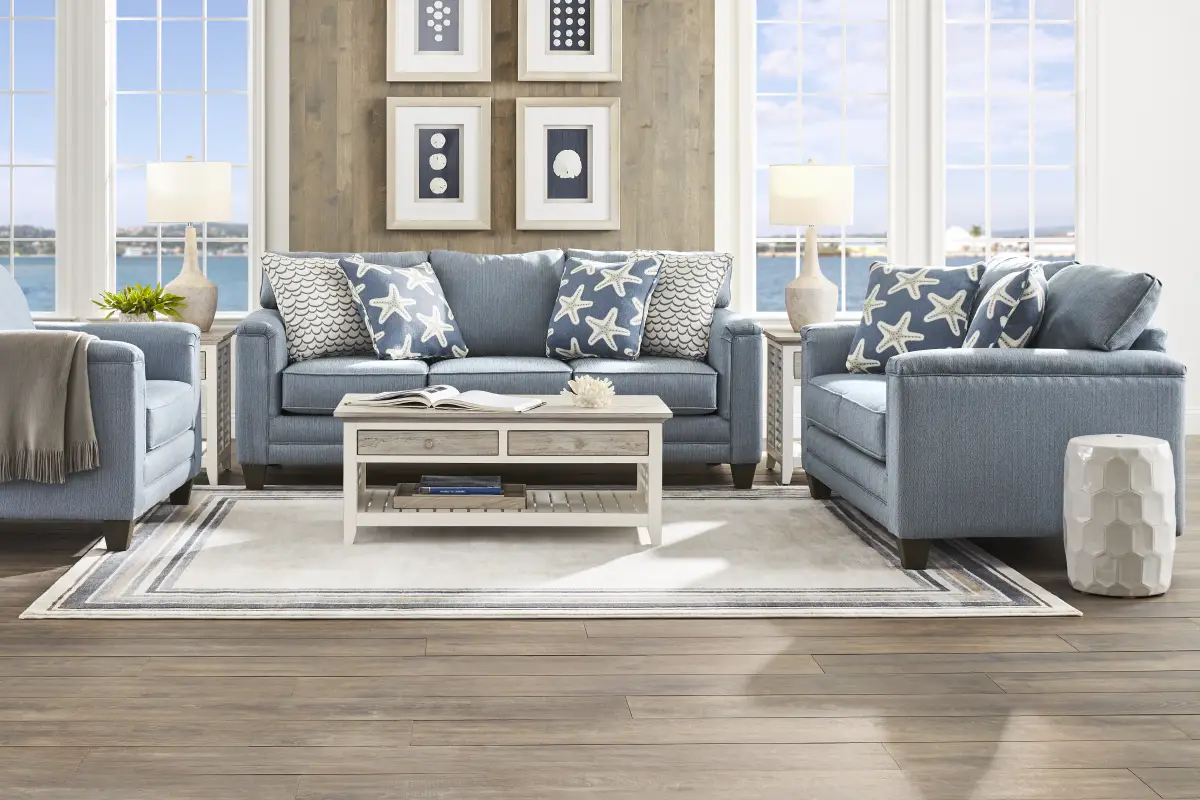 Brightwater Marine 7 Pc Living Room with Gel Foam Sleeper Sofa