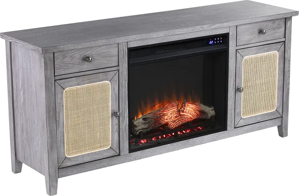Welford IV Gray 58 in. Console with Touch Screen Electric Fireplace