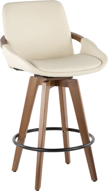 Daylilly Cream Swivel Counter Height Stool