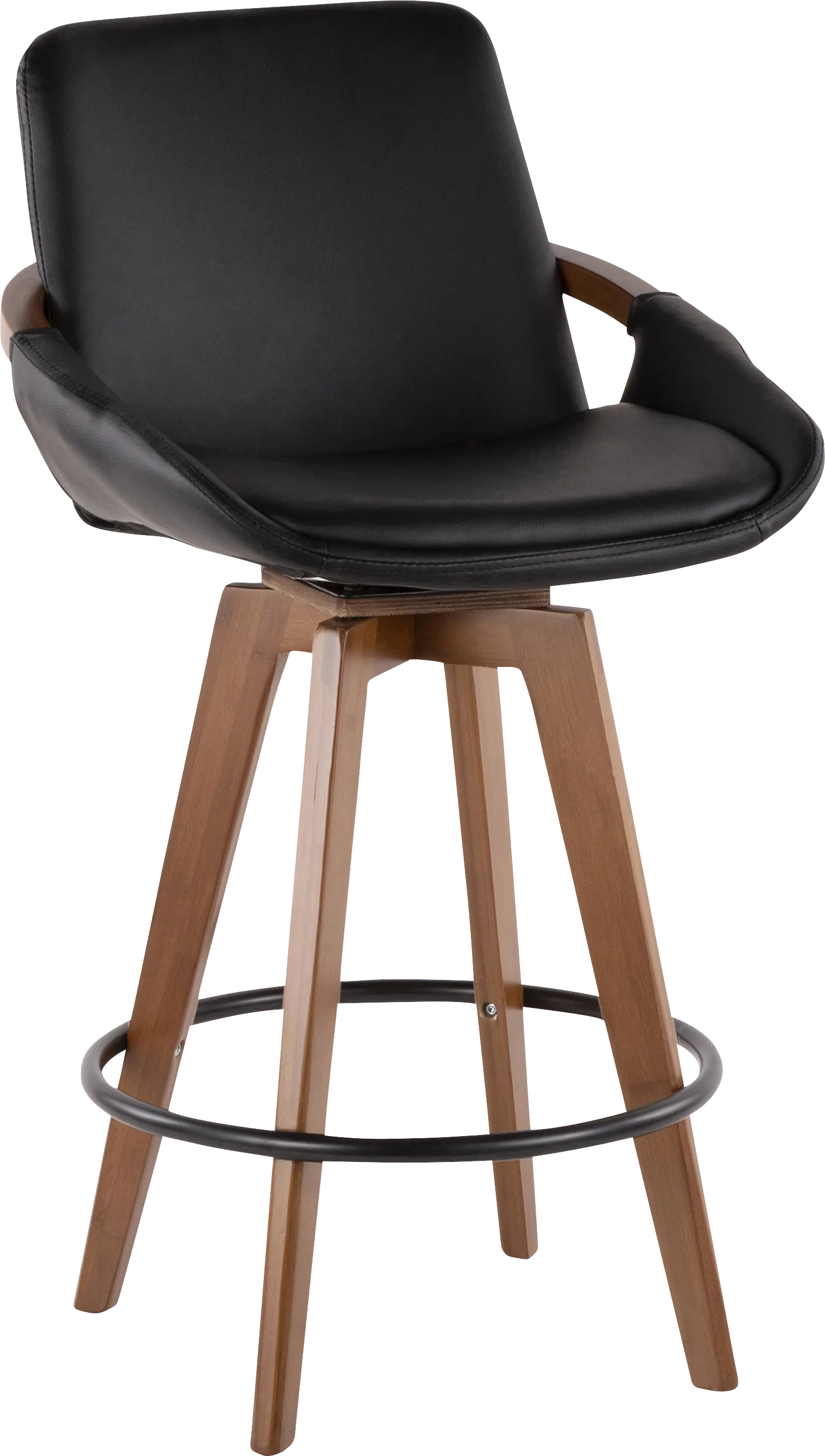 Daylilly Black Swivel Counter Height Stool - Thumbnail - Image 1