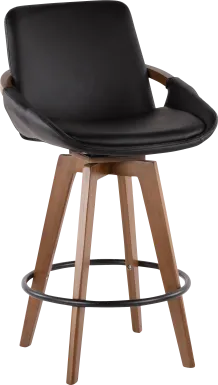 Daylilly Black Swivel Counter Height Stool