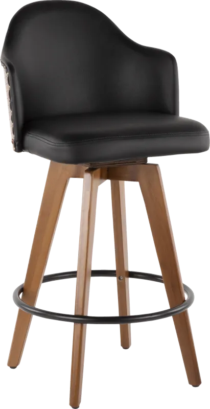 Abinger Black Swivel Counter Height Stool