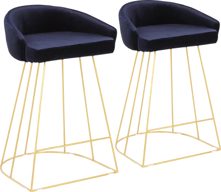 Filia Blue Counter Height Stool, Set of 2