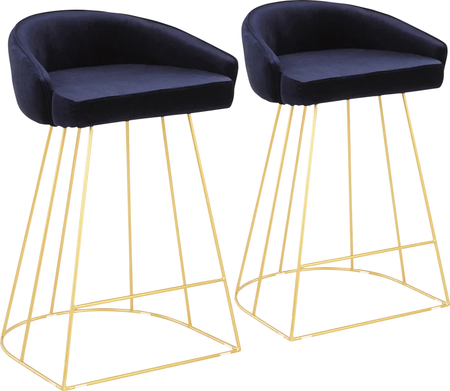 Filia Blue Counter Height Stool, Set of 2