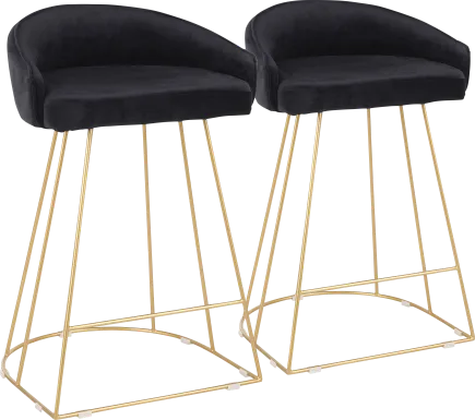 Filia Black Counter Height Stool, Set of 2