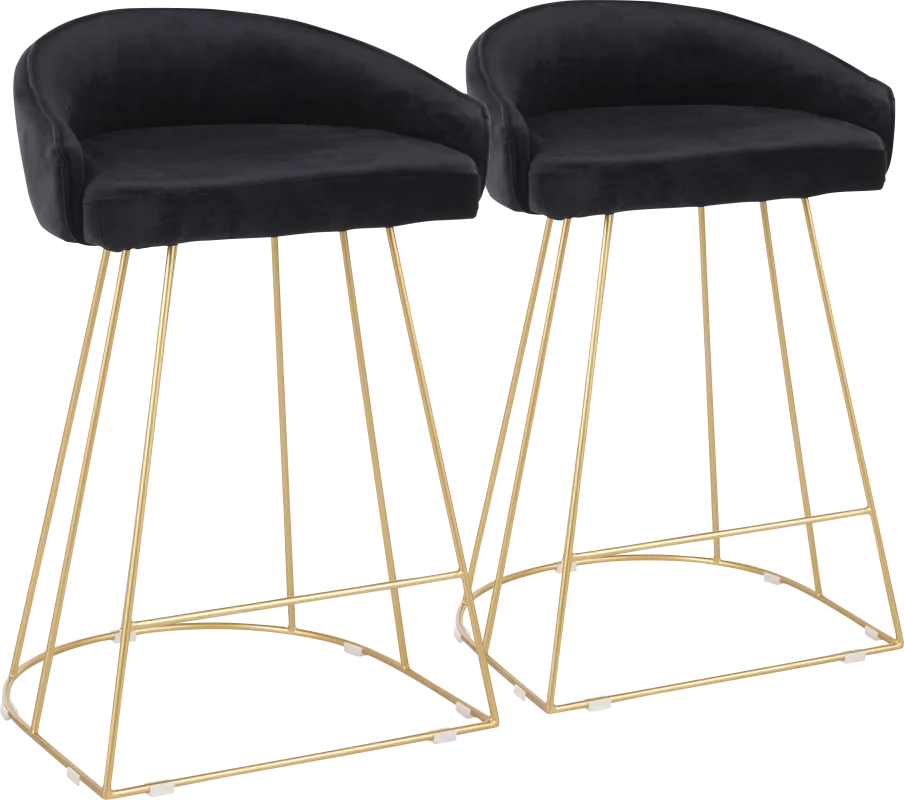 Filia Black Counter Height Stool, Set of 2