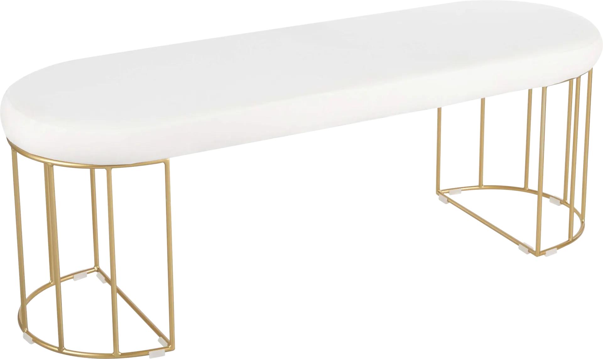 Filia White Velvet Bench - Image 1
