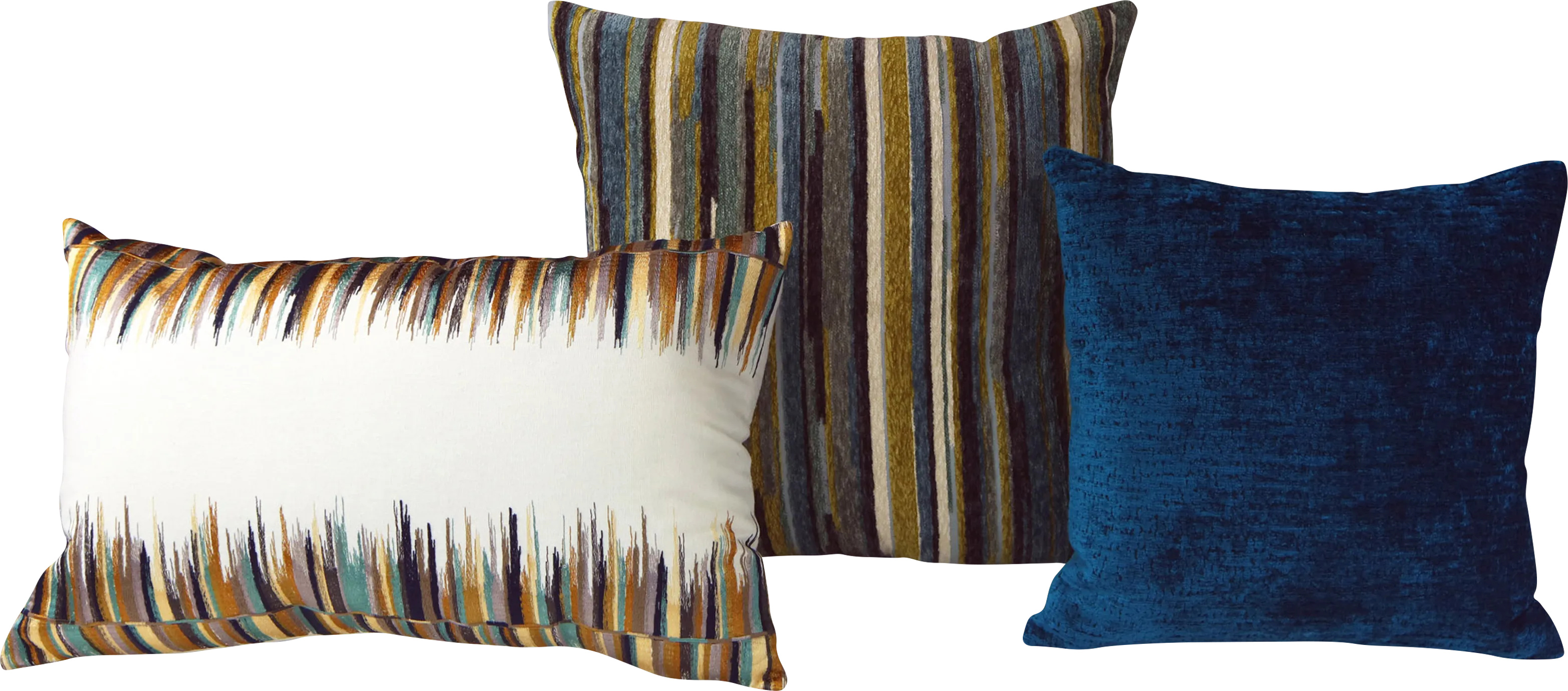 Saubom Blue 3 Pc Throw Pillow Set - Image 1