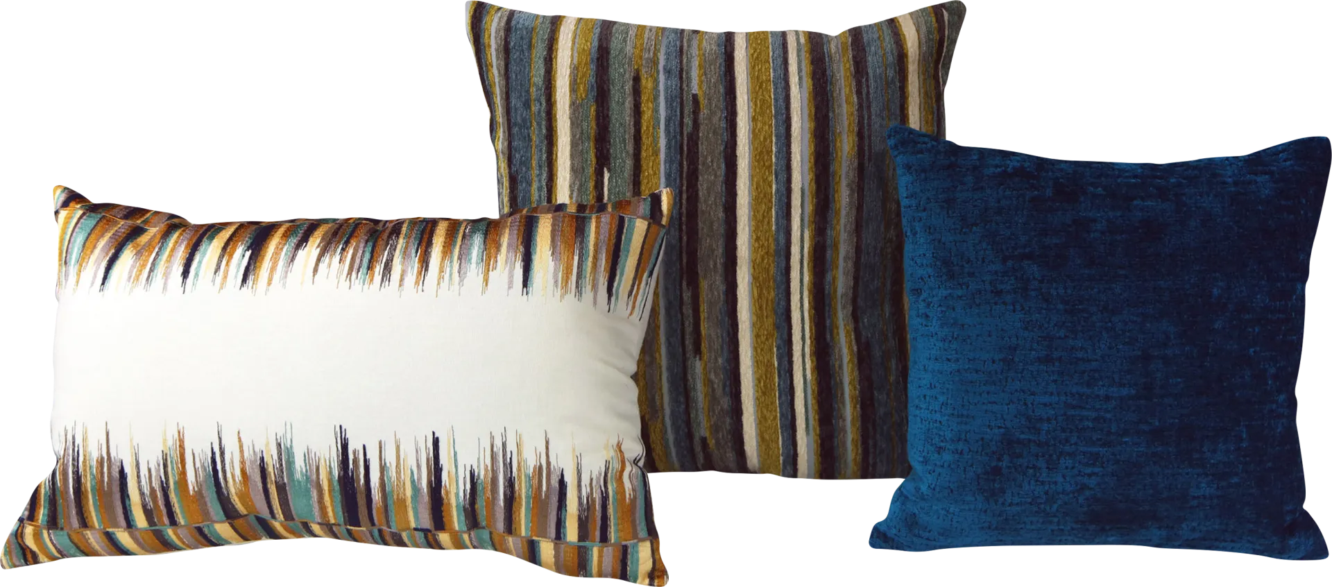 Saubom Blue 3 Pc Throw Pillow Set - Image 1