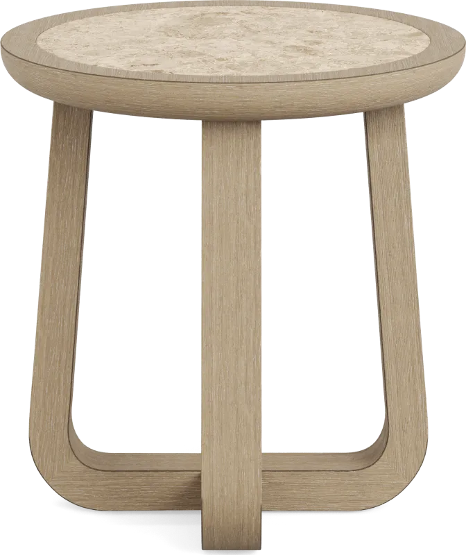 Canyon Sandstone Round End Table with Stone Top