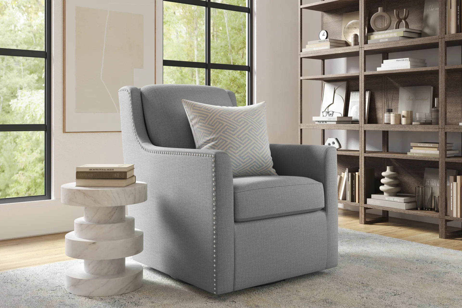 Lindsey Gray Swivel Chair - Image 4