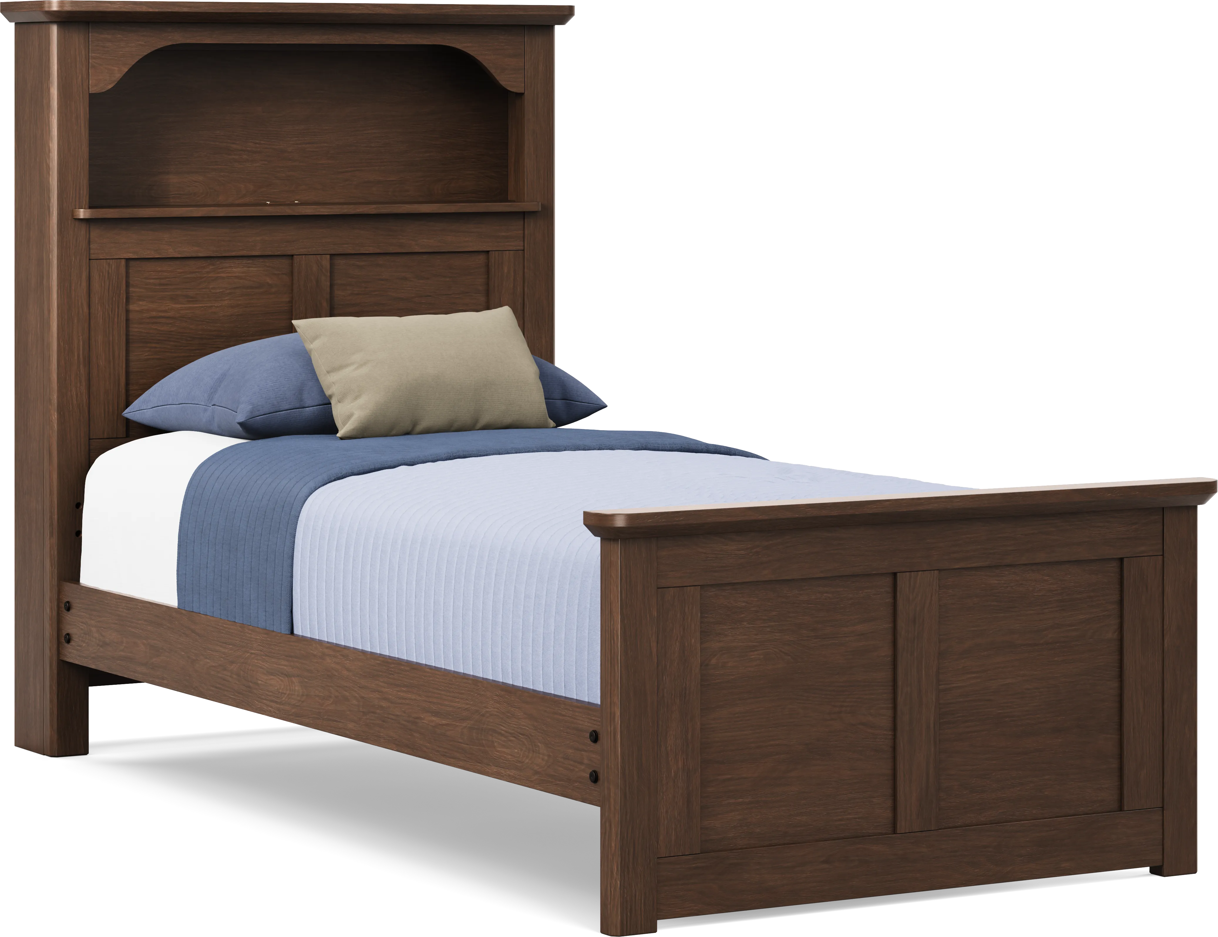 Kids South Bend Brown Cherry Twin Bookcase Bed - Thumbnail - Image 1
