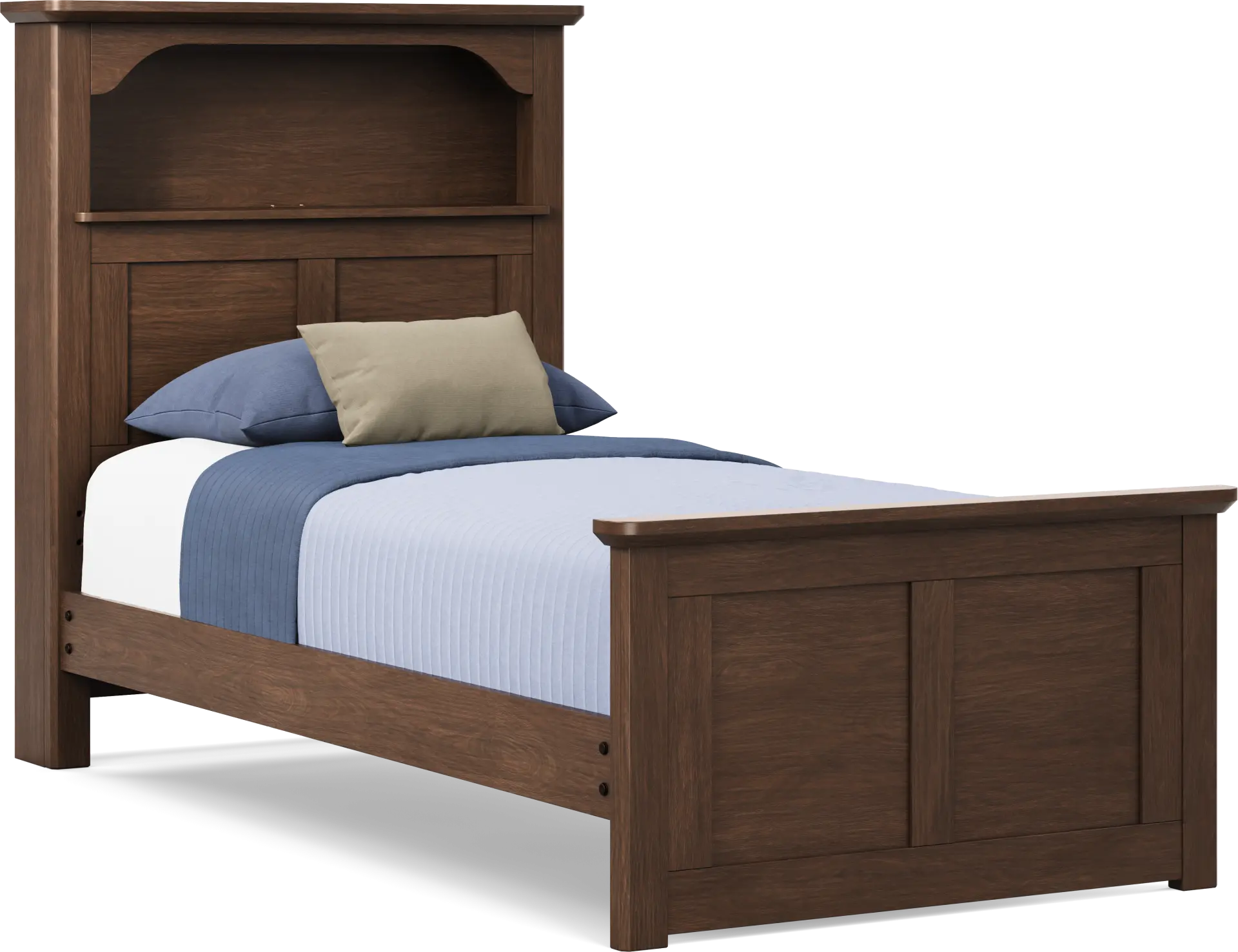 Kids South Bend Brown Cherry Twin Bookcase Bed