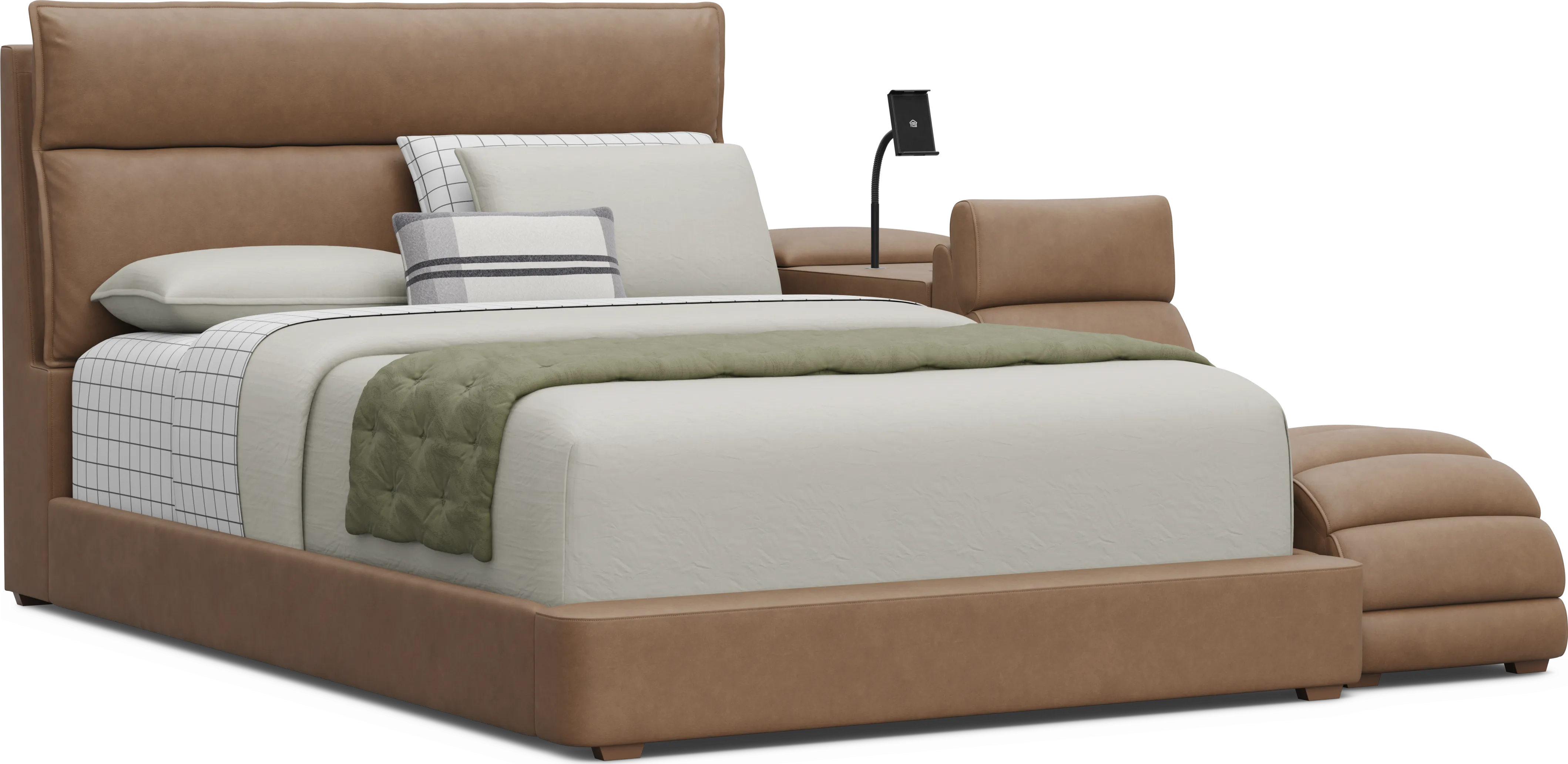 Kids Cloud9 Saddle Full Upholstered Bed with Nightstand and Lounger - Thumbnail - Image 1