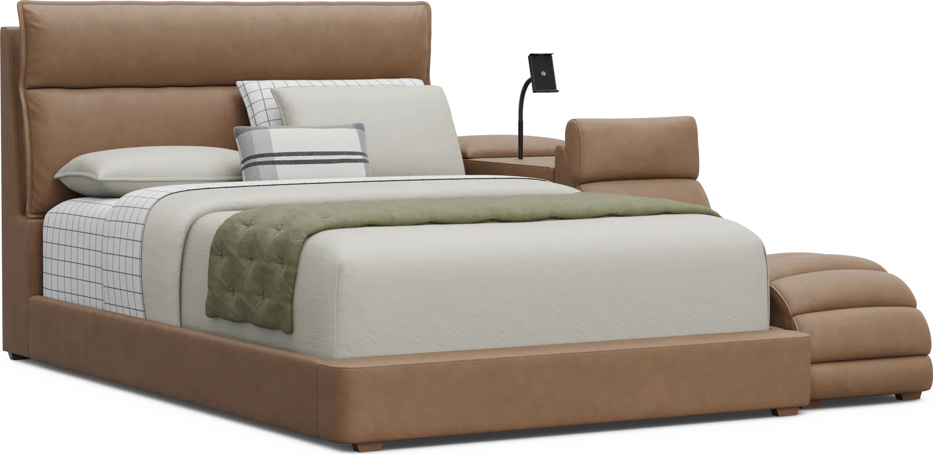 Kids Cloud9 Saddle Full Upholstered Bed with Nightstand and Lounger - Image 1