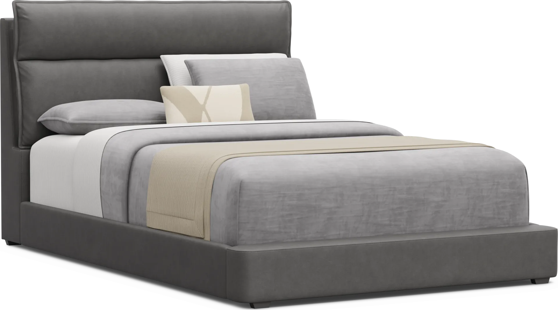 Kids Cloud9 Charcoal Full Upholstered Bed - Image 1