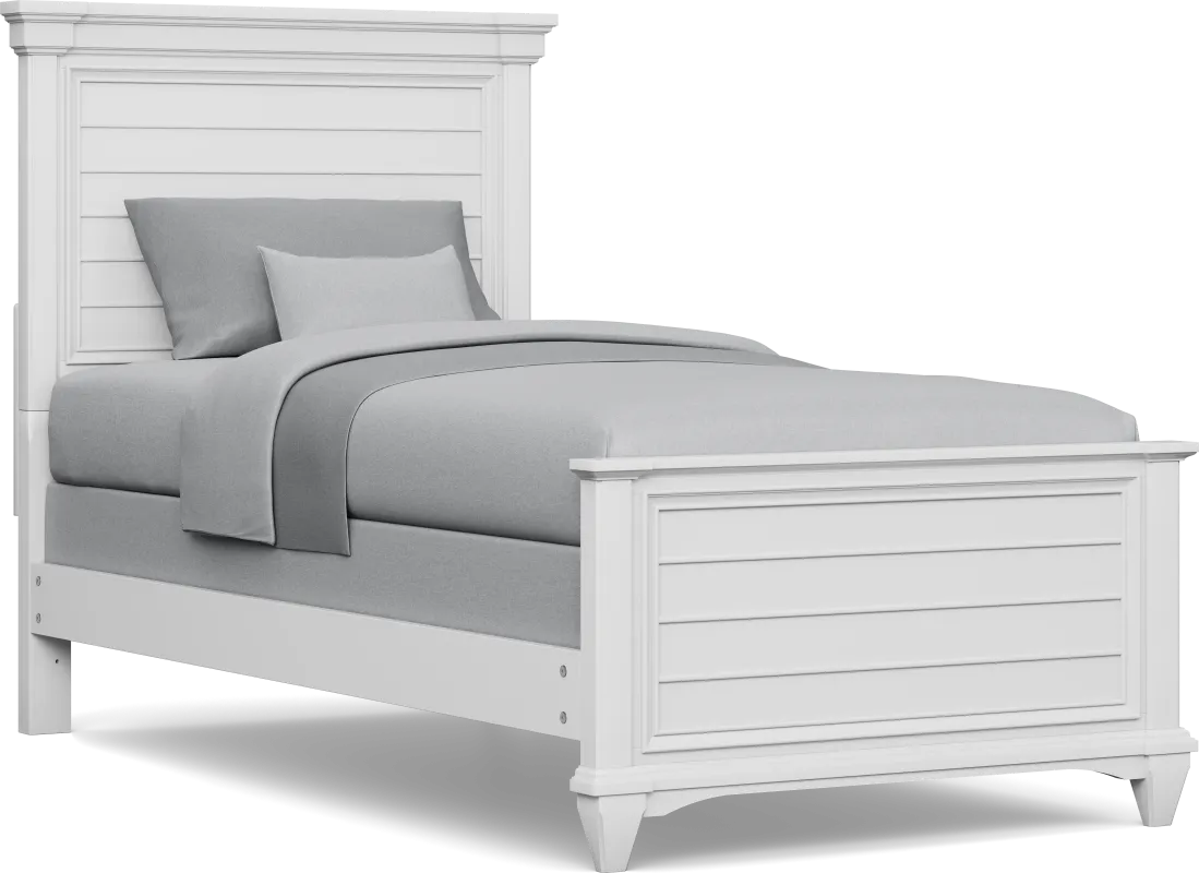 Hilton Head Kids White Twin XL Panel Bed