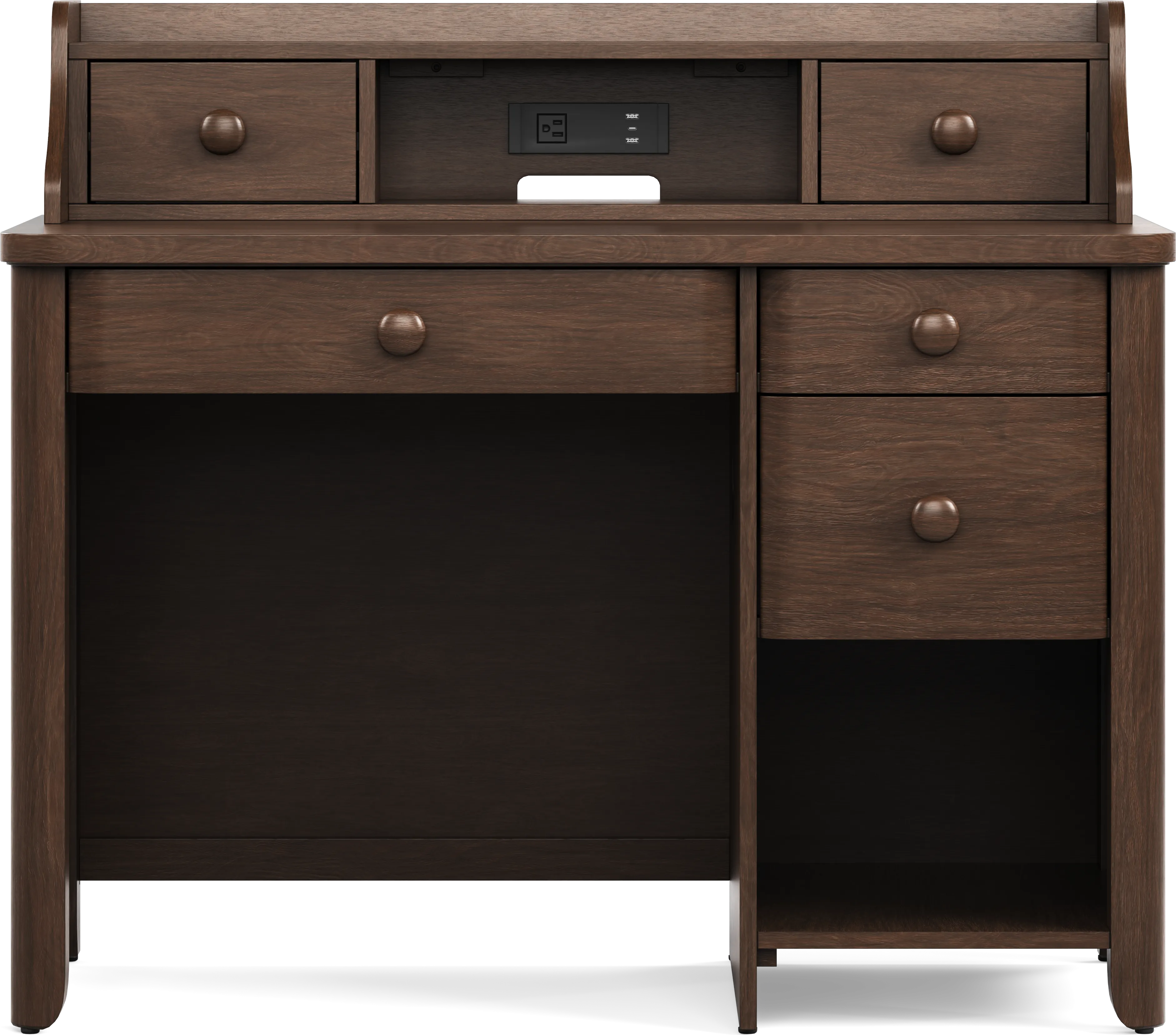 Kids South Bend Brown Cherry Desk and Hutch - Thumbnail - Image 1