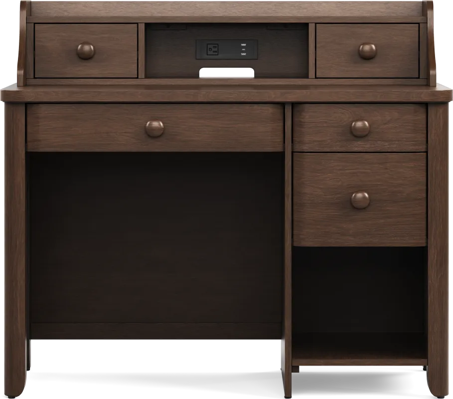 Kids South Bend Brown Cherry Desk and Hutch