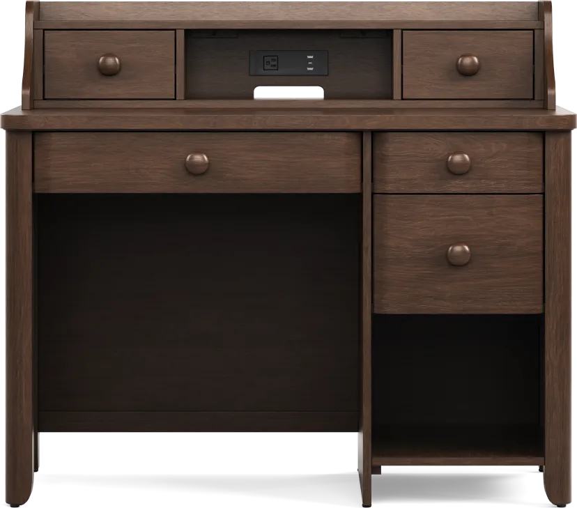 Kids South Bend Brown Cherry Desk and Hutch