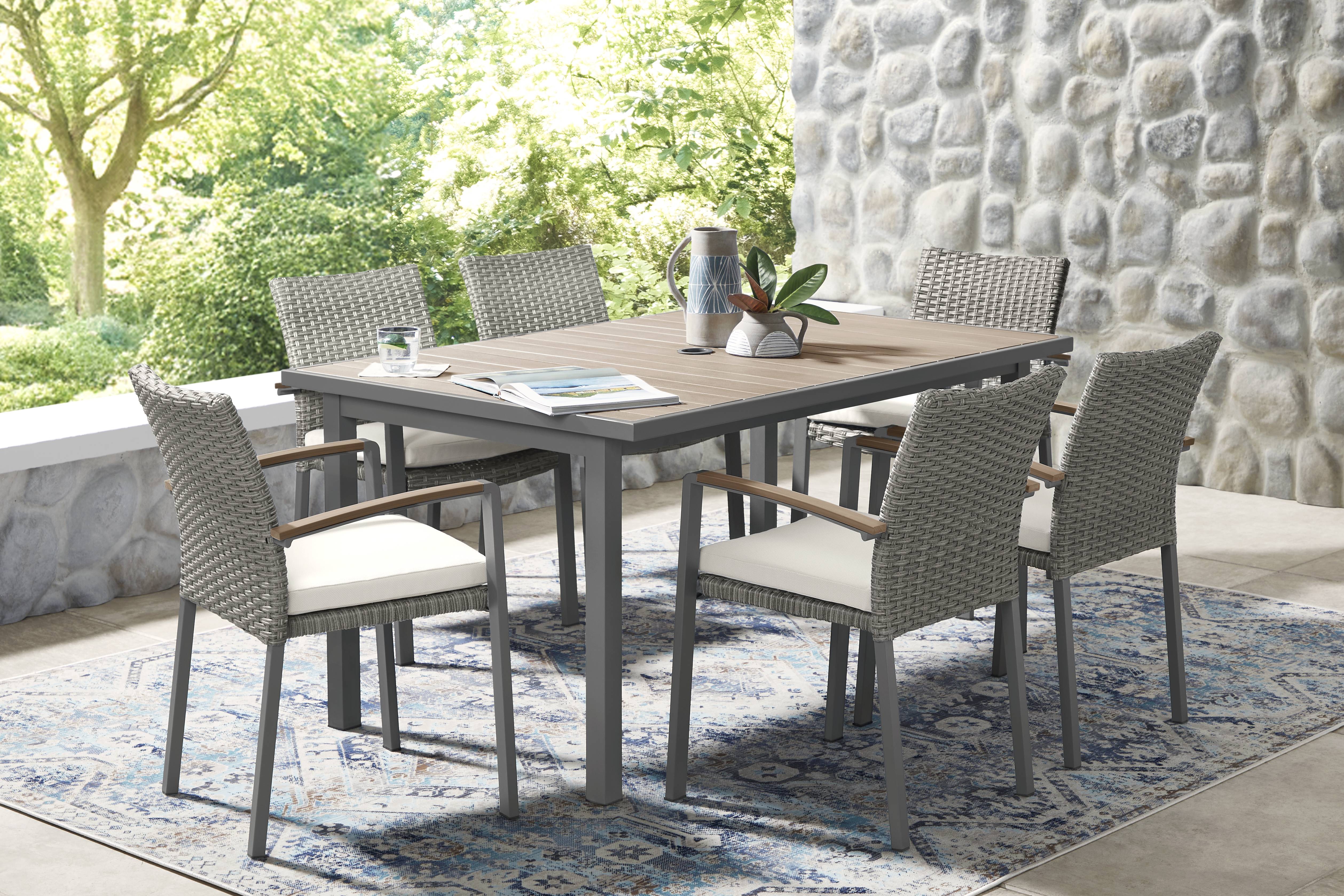 Randolph Gray 7 Pc Outdoor Dining Set - Thumbnail - Image 1