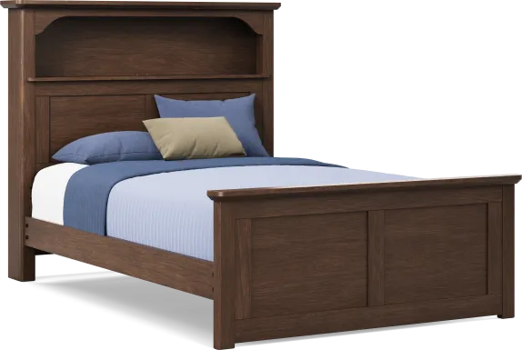 Kids South Bend Brown Cherry Full Bookcase Bed