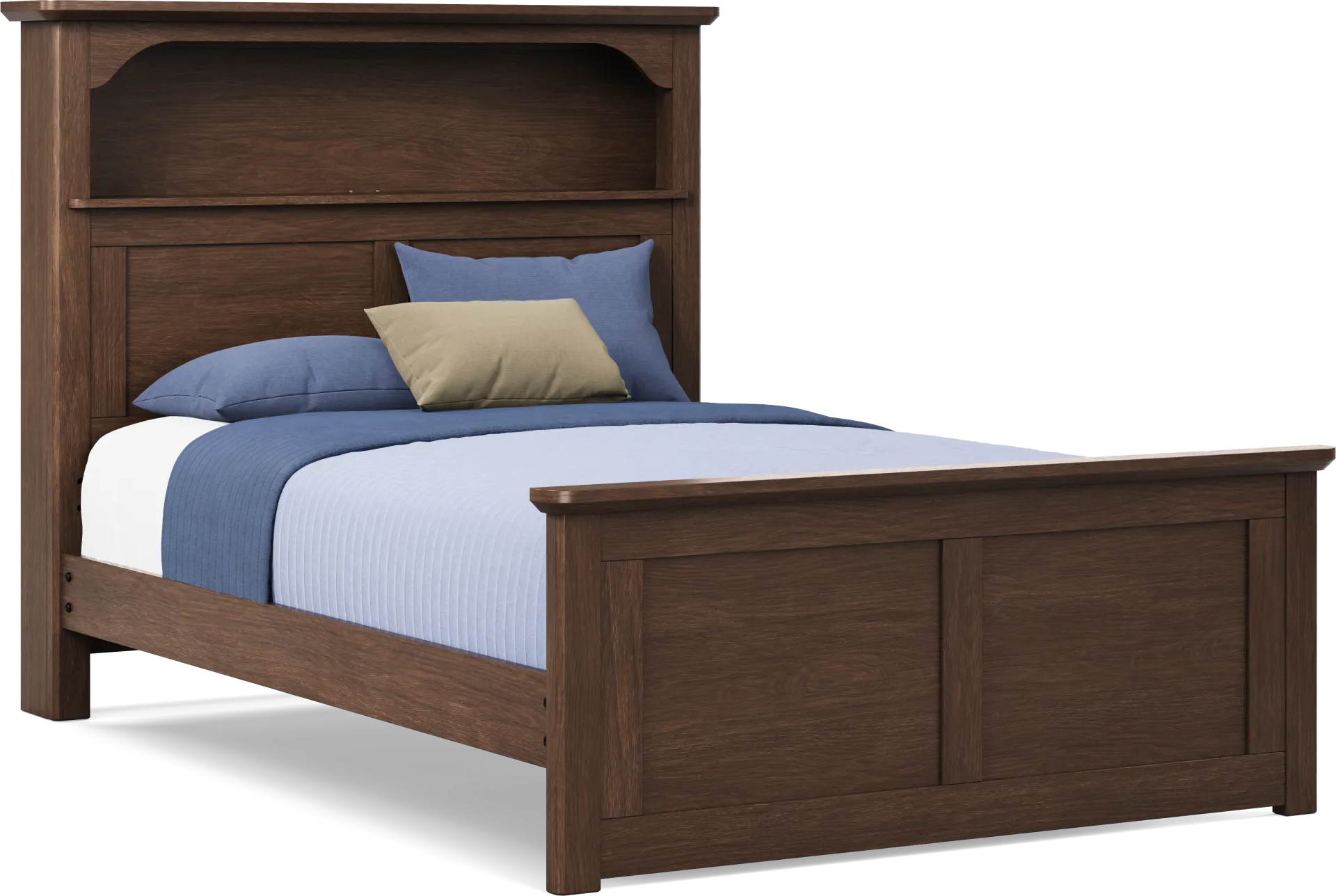 Kids South Bend Brown Cherry Full Bookcase Bed - Image 1